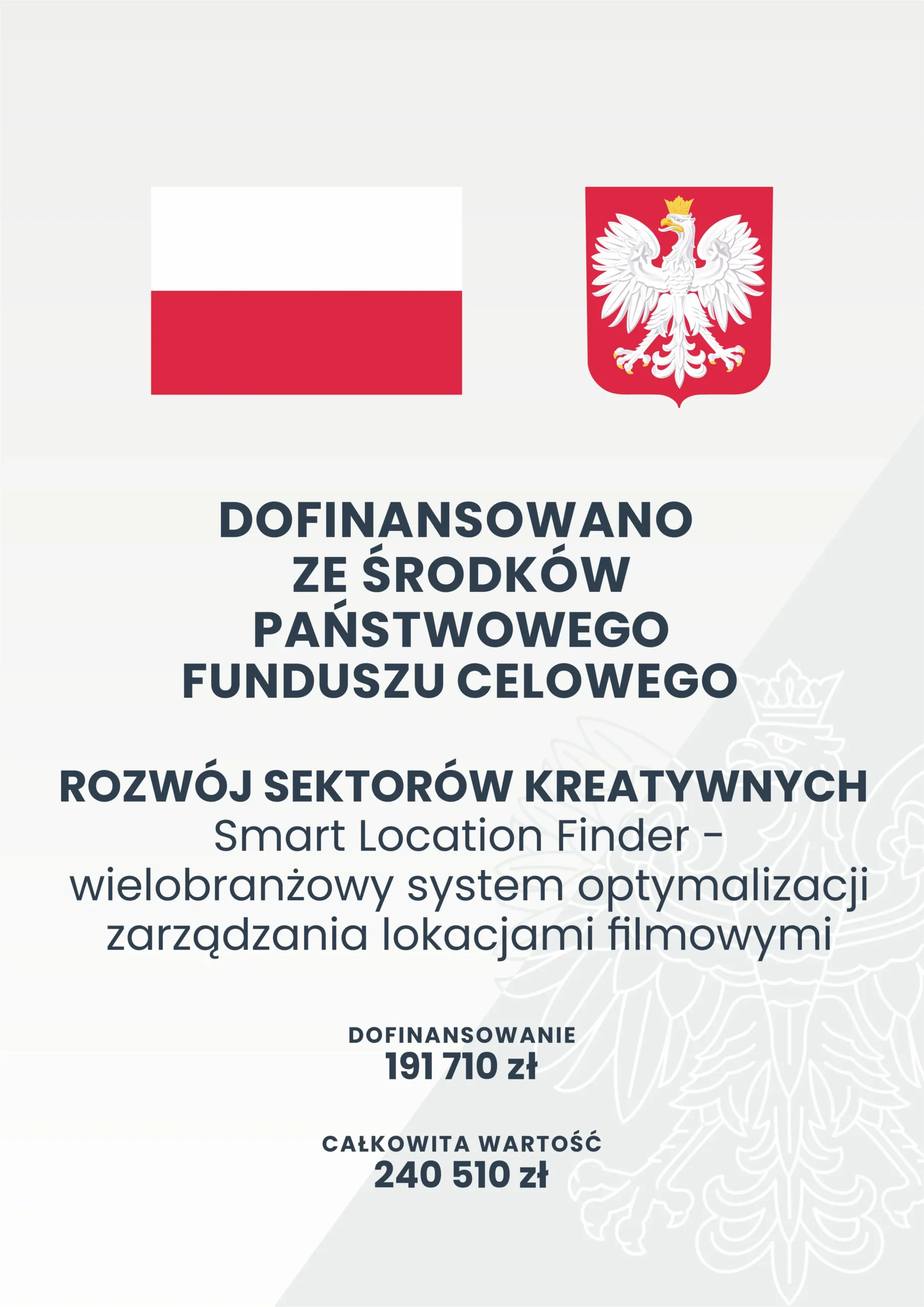 Plakat informacyjny: DOFINANSOWANO ZE ŚRODKÓW PAŃSTWOWEGO FUNDUSZU CELOWEGO